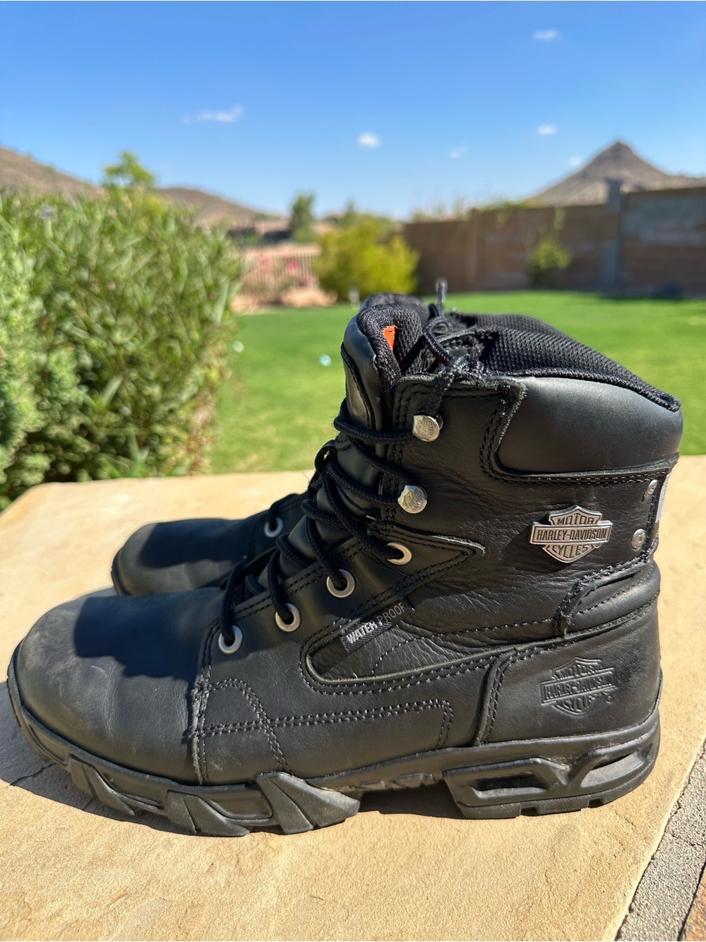 Harley-Davidson Black Leather Waterproof Lace-Up Work Boots Men’s Size 10